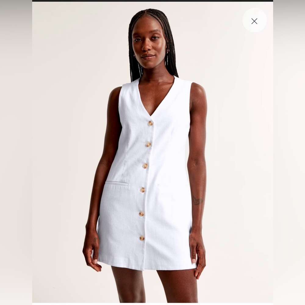 Abercrombie & Fitch Mara Linen Blend Vest Mini Dress - Picture 1 of 6